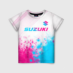 Детская футболка Suzuki neon gradient style: символ сверху