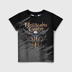 Детская футболка Балудрс гейт лого - черно-белый