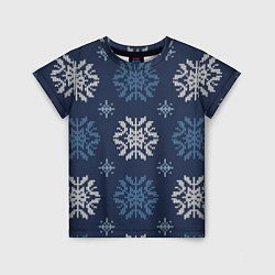 Детская футболка Снежинки спицами - узоры зимы