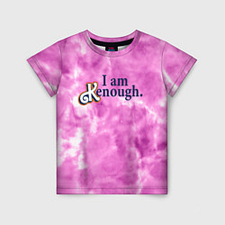 Детская футболка I am kenough - розовый тай-дай