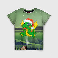Детская футболка Зеленый дракончик 2024