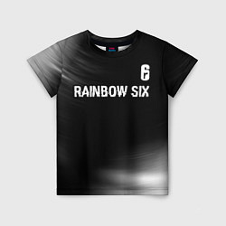 Детская футболка Rainbow Six glitch на темном фоне: символ сверху