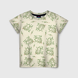 Детская футболка Веточки с зелеными листьями
