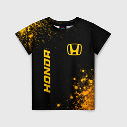 Футболка детская Honda - gold gradient: надпись, символ, цвет: 3D-принт