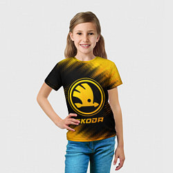 Футболка детская Skoda - gold gradient, цвет: 3D-принт — фото 2
