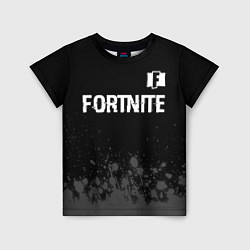 Детская футболка Fortnite glitch на темном фоне посередине