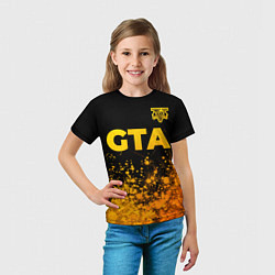 Футболка детская GTA - gold gradient посередине, цвет: 3D-принт — фото 2