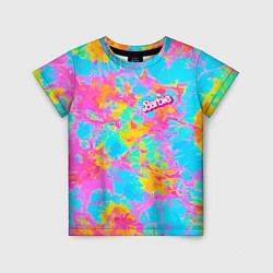 Детская футболка Барбм - цветочный абстрактный паттерн - тай-дай