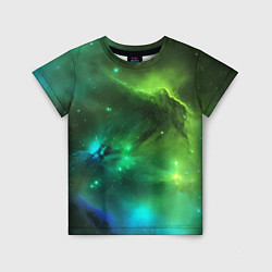 Детская футболка Бескрайний космос зелёный