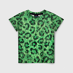 Детская футболка Зелёный леопард паттерн