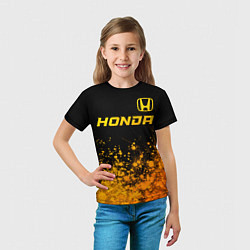 Футболка детская Honda - gold gradient посередине, цвет: 3D-принт — фото 2