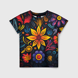 Детская футболка Растительный узор в латино-американском стиле