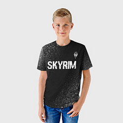 Футболка детская Skyrim glitch на темном фоне посередине, цвет: 3D-принт — фото 2