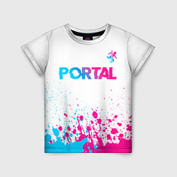 Детская футболка Portal neon gradient style посередине
