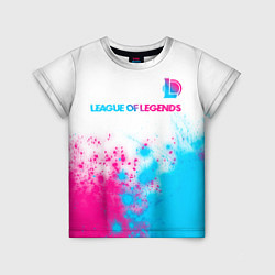 Футболка детская League of Legends neon gradient style посередине, цвет: 3D-принт