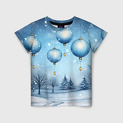 Детская футболка Крупные новогодние шары