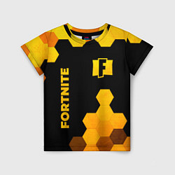 Футболка детская Fortnite - gold gradient вертикально, цвет: 3D-принт