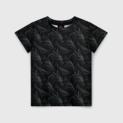 Детская футболка Черные драконы паттерн