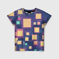 Детская футболка Разноцветные ретро квадраты