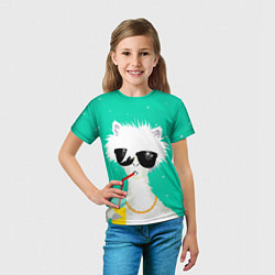 Футболка детская Лама - альпака на чиле, цвет: 3D-принт — фото 2