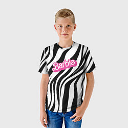 Футболка детская Ретро Барби - паттерн полосок зебры, цвет: 3D-принт — фото 2
