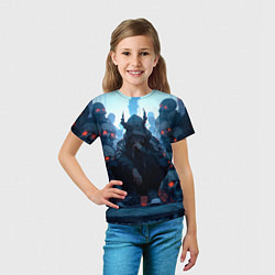 Футболка детская Демон и черепа, цвет: 3D-принт — фото 2