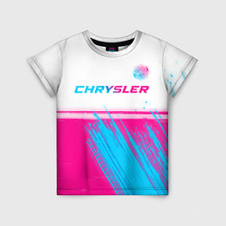 Детская футболка Chrysler neon gradient style посередине