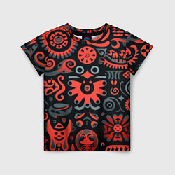 Детская футболка Красно-черный узор в славянском стиле