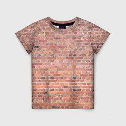 Детская футболка Кирпичная стена узор