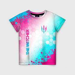 Футболка детская The Witcher neon gradient style вертикально, цвет: 3D-принт