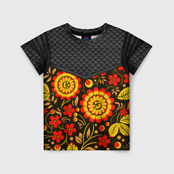Детская футболка Хохлома: ягоды-листья-цветы