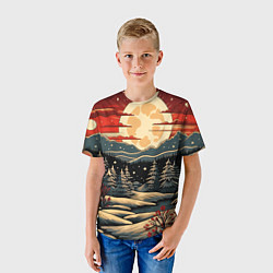 Футболка детская Зимнее настроение новогодний рисунок, цвет: 3D-принт — фото 2