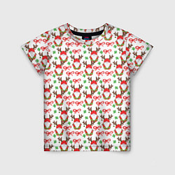 Футболка детская Новогодний гном с рогами, цвет: 3D-принт