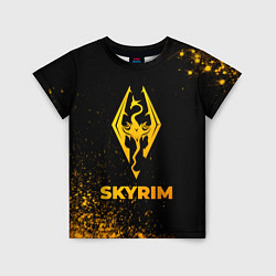 Футболка детская Skyrim - gold gradient, цвет: 3D-принт