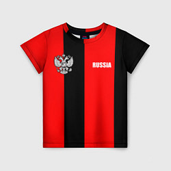 Футболка детская Красный и черный - герб РФ, цвет: 3D-принт