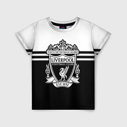 Детская футболка Ливерпуль - черно-белый