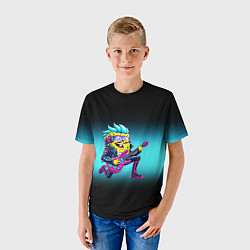 Футболка детская Sponge Bob - rock guitarist - ai art, цвет: 3D-принт — фото 2