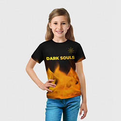 Футболка детская Dark Souls - gold gradient посередине, цвет: 3D-принт — фото 2