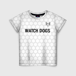 Детская футболка Watch Dogs glitch на светлом фоне посередине