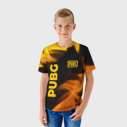 Футболка детская PUBG - gold fire gradient, цвет: 3D-принт — фото 2