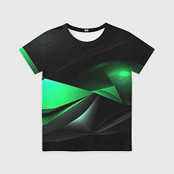 Футболка детская Трехмерность зеленой фигуры, цвет: 3D-принт