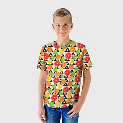 Футболка детская Citrus pattern, цвет: 3D-принт — фото 2