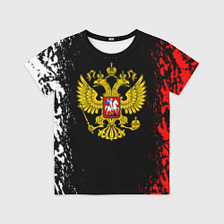 Футболка детская Россия герб краски, цвет: 3D-принт