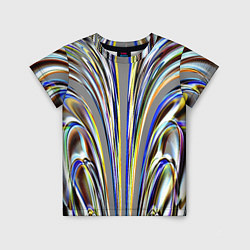 Футболка детская Струйчатый перламутровый узор, цвет: 3D-принт