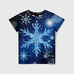 Детская футболка Новогодние снежинки кружатся