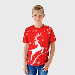 Футболка детская Christmas deer, цвет: 3D-принт — фото 2