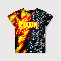 Футболка детская Doom огненное лого, цвет: 3D-принт
