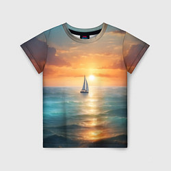 Детская футболка Яхта на закате солнца