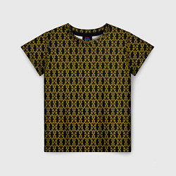 Детская футболка Узоры чёрно-золотой паттерн