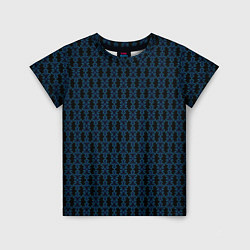 Детская футболка Узоры чёрно-синий паттерн